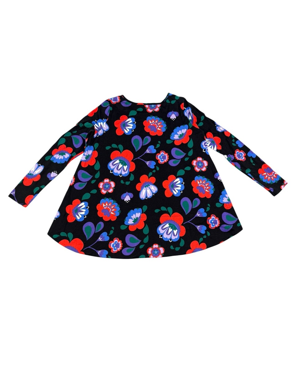 Marimekko Mukkamaija Floral Print Long Sleeve High-Low Top - Picture 3 of 8